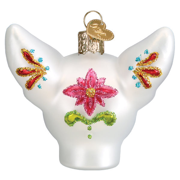 Old World Christmas Dia De Los Muertos Dog Glass Ornament - Day of the Dead