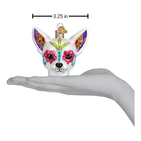 Old World Christmas Dia De Los Muertos Dog Glass Ornament - Day of the Dead