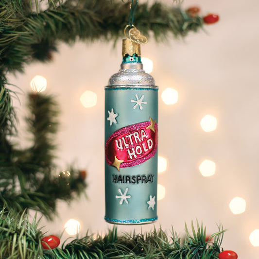 Old World Christmas Hairspray Bottle Glass Ornament - Beauty & Style