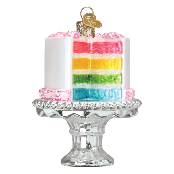 Old World Christmas Decorated Cake on Stand Glass Ornament - Bakery Collection