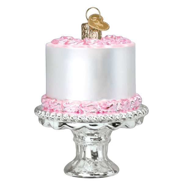 Old World Christmas Decorated Cake on Stand Glass Ornament - Bakery Collection
