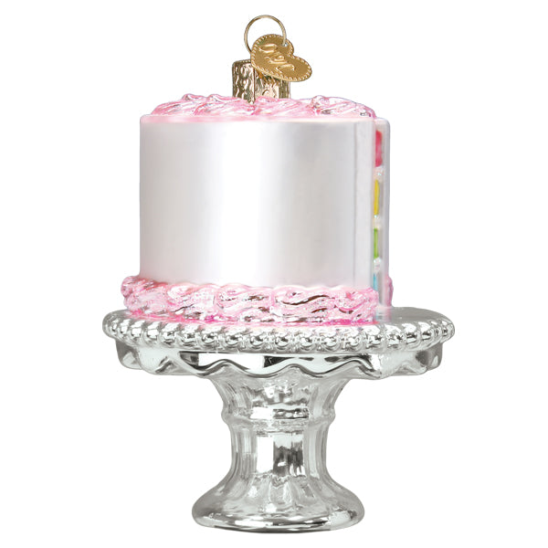 Old World Christmas Decorated Cake on Stand Glass Ornament - Bakery Collection