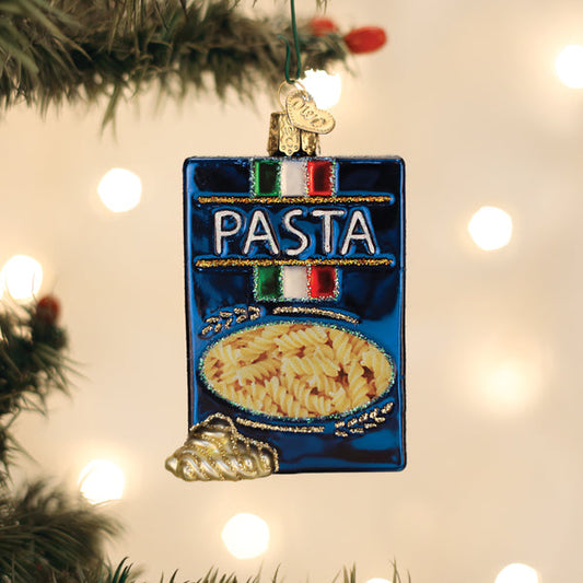Old World Christmas Italian Pasta Box Glass Ornament - Kitchen Collection