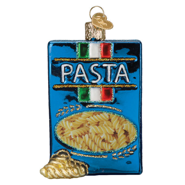 Old World Christmas Italian Pasta Box Glass Ornament - Kitchen Collection