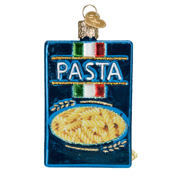 Old World Christmas Italian Pasta Box Glass Ornament - Kitchen Collection