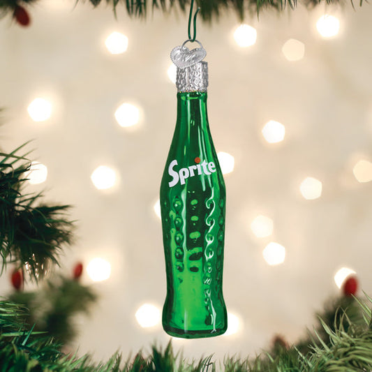 Old World Christmas Sprite Soda Bottle Glass Ornament - Refreshing Beverages
