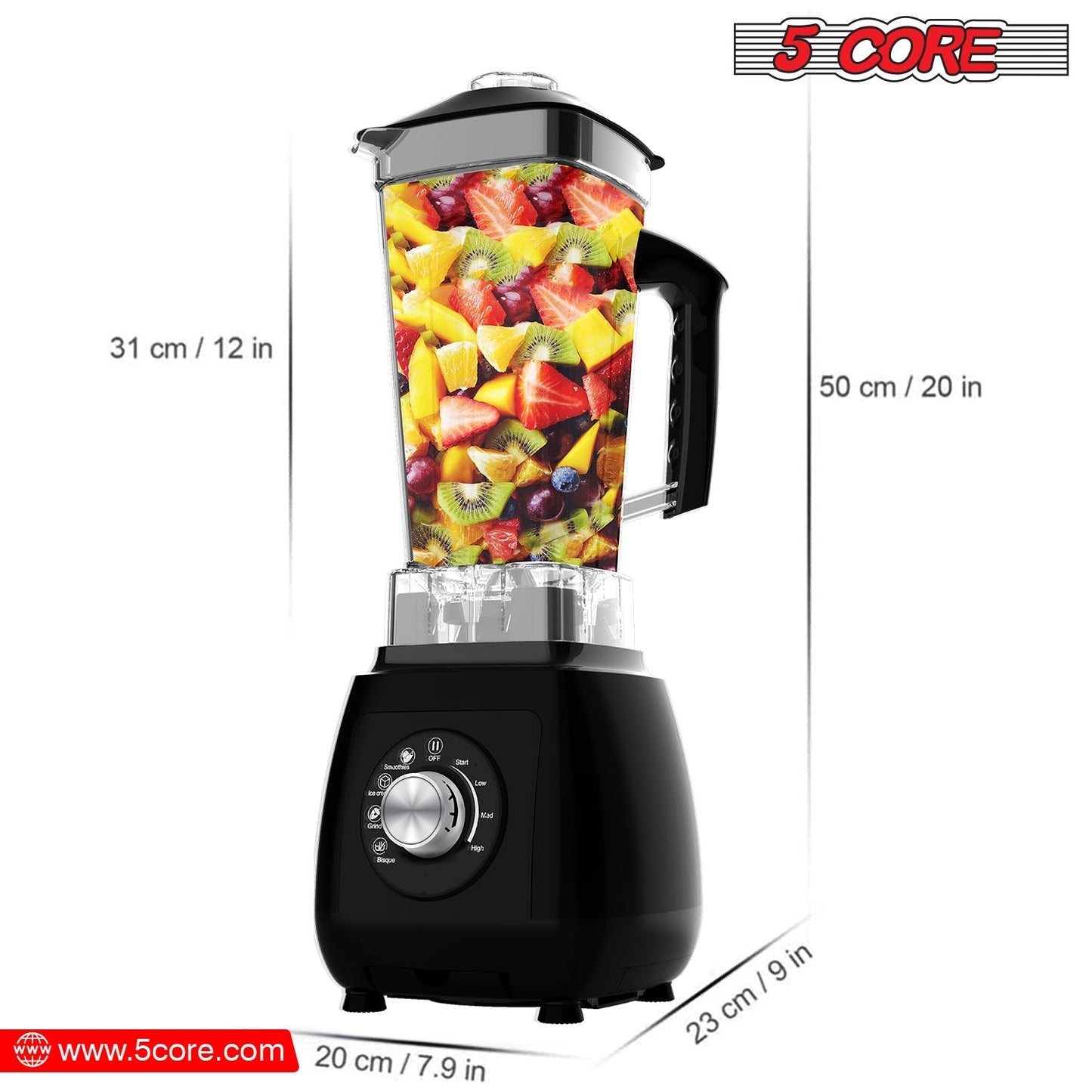 5Core Juicer Blender Machines 2000W High-Speed Countertop Kitvhen