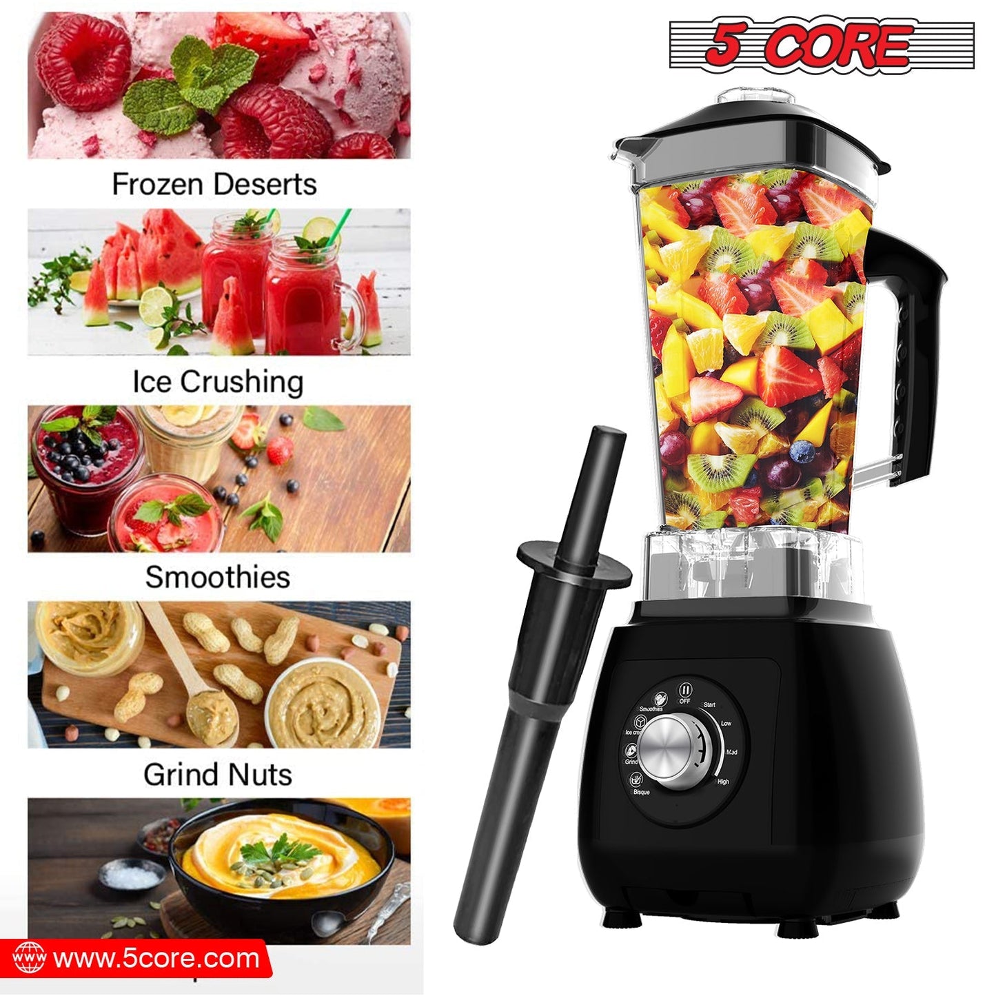 5Core Juicer Blender Machines 2000W High-Speed Countertop Kitvhen