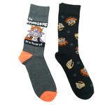 2 Pack Halloween Rugrats Mens Crew Socks Size 10-13 in Grey Color