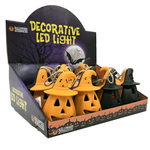Halloween Pumpkin with Witch Hat Lantern Countertop Display