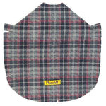 Large Gray Plaid Dog Poncho