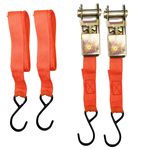 2 Pack 15' Ratchet Tie-Down Set with Buckle