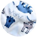 Sandy and Simon 30" x 30"  Sherpa Lined Blue Baby Blanket with Animal Design
