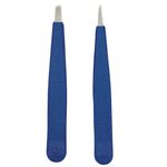 Avalanche 2 Pack Staineless Steel Tweezer Set with Rubber Grip in Purple