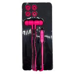 Borne Pink Magnetic Wired Noise Isolating Earbuds with Mic and Extra Silicone Tips