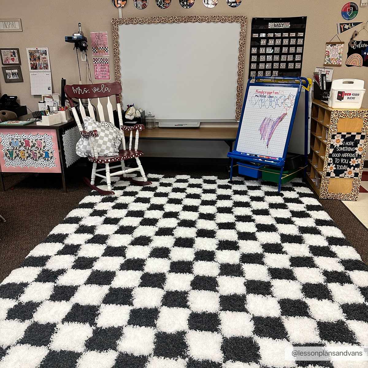 Atira Checkered Monochrome Area Rug