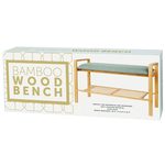 34" x 11.5" x  19.4" Wood Bamboo Bench with Organizing Shelf