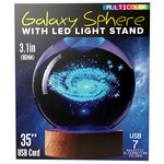 3D Galaxy Crystal Ball USB Powered Lamp With Colorful Changing Light and Wood Base