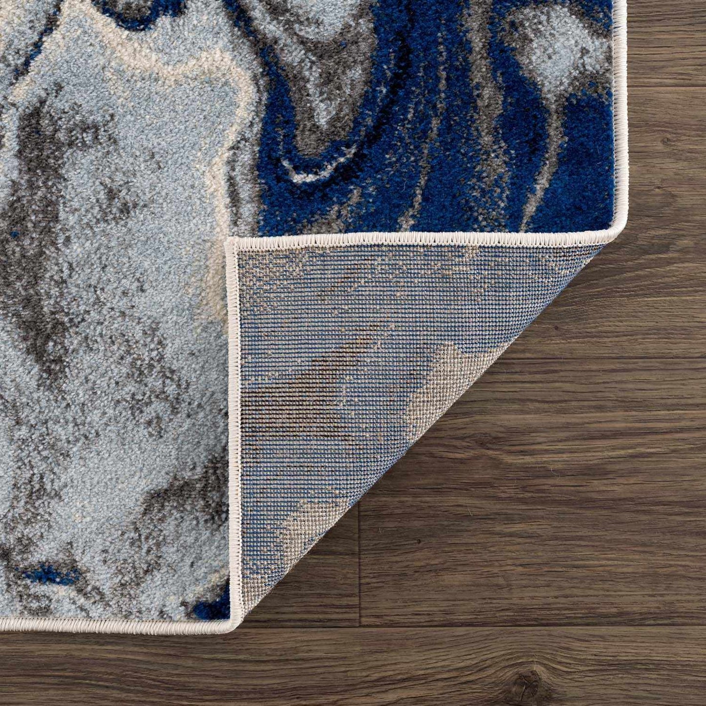 Blue Marble Rug by Glendon Cream