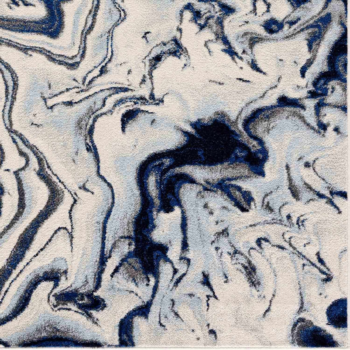 Blue Marble Rug by Glendon Cream