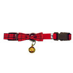 Plaid Pattern Adjustable Cat Collar With Bell and Bow Tie