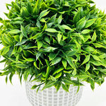 7" x 3.25" Faux Bush Plant with Decorative Cement Pot