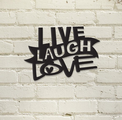 Live Laugh Love Metal Wall Art - Inspirational Life Motto Decor Gift