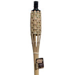Natural Bamboo Wicker Tiki Torch Floor Display