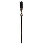 Brown Bamboo Wicker Tiki Torch Floor Display