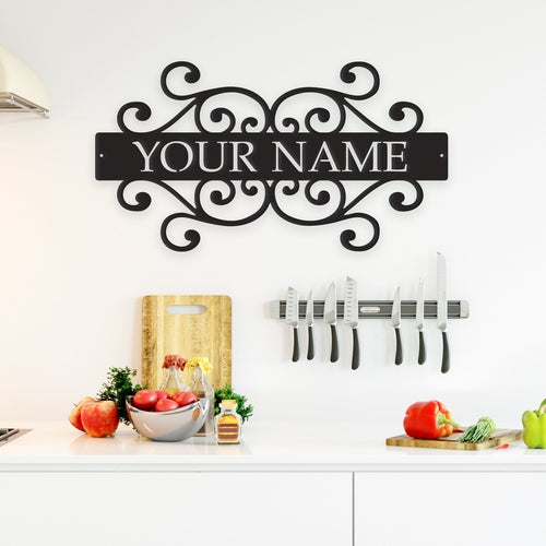 Family Name Metal Wall Art - Personalized Heritage Pride Decor Gift