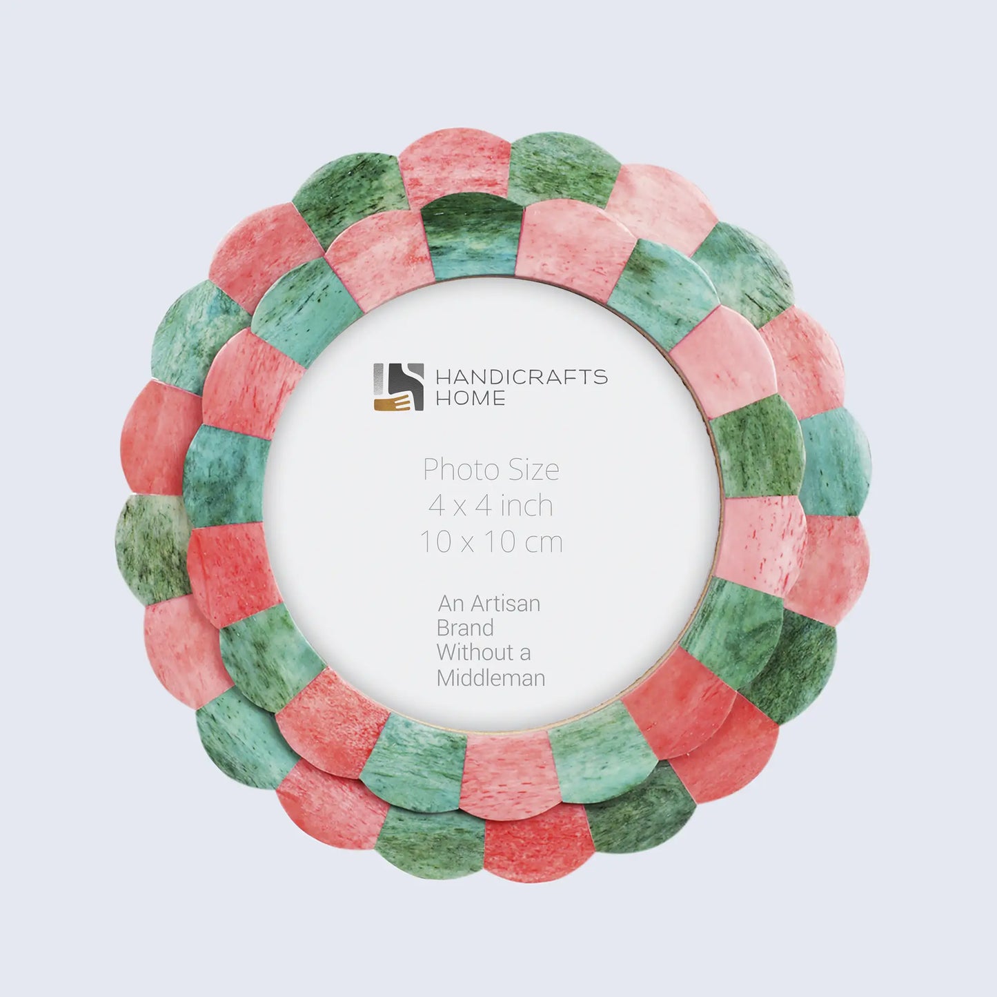 Baby Picture Frames Scalloped Pattern Bone Inlay Collection in 4 Colors