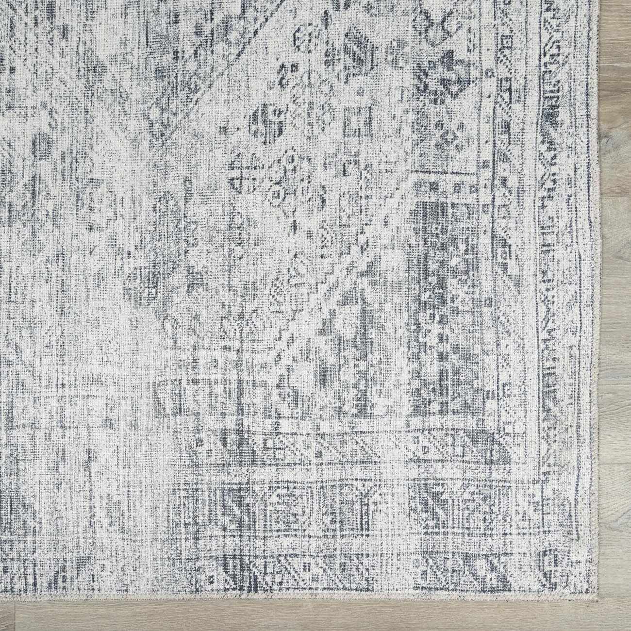 Barny Gray Blue Cozy Washable Rug Delight