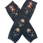 Gruesome Skulls Stack Print Slip-On Halloween Tattoo Sleeves