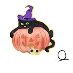 Black Cat on Pumpkin Halloween Core Board Hanging Decor