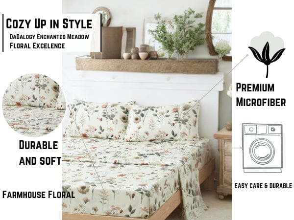 Enchanted Meadow Floral Sheet Set | Bring the Serenity of Nature to Your Bedroom
