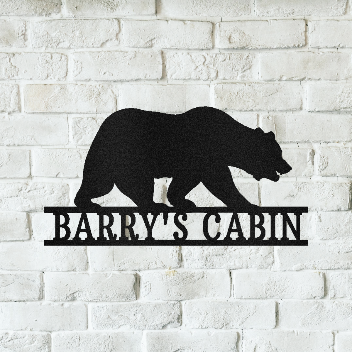 Custom Bear Metal Sign - Personalized Wildlife Strength Wall Art Gift