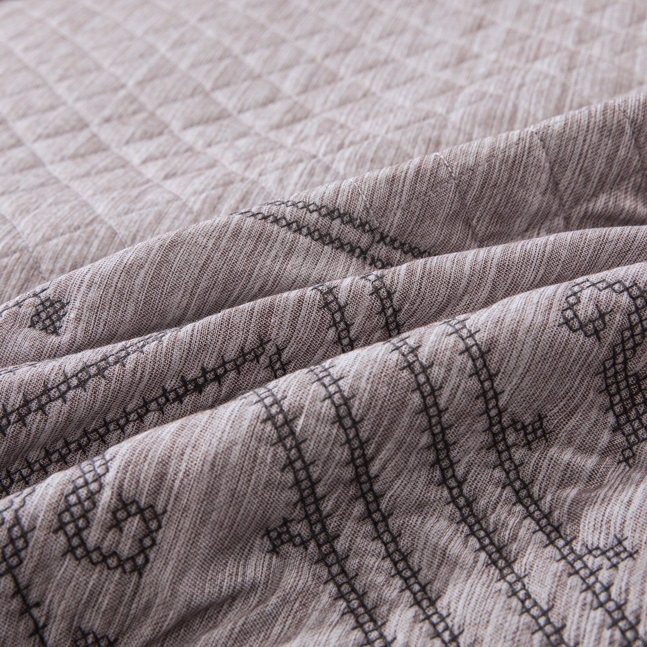 Whimsical Lavender Grey Cottage Soft Quilted Coverlet Bedspread Set