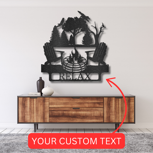 Personalized Campfire Metal Sign - Custom Outdoor Adventure Wall Art