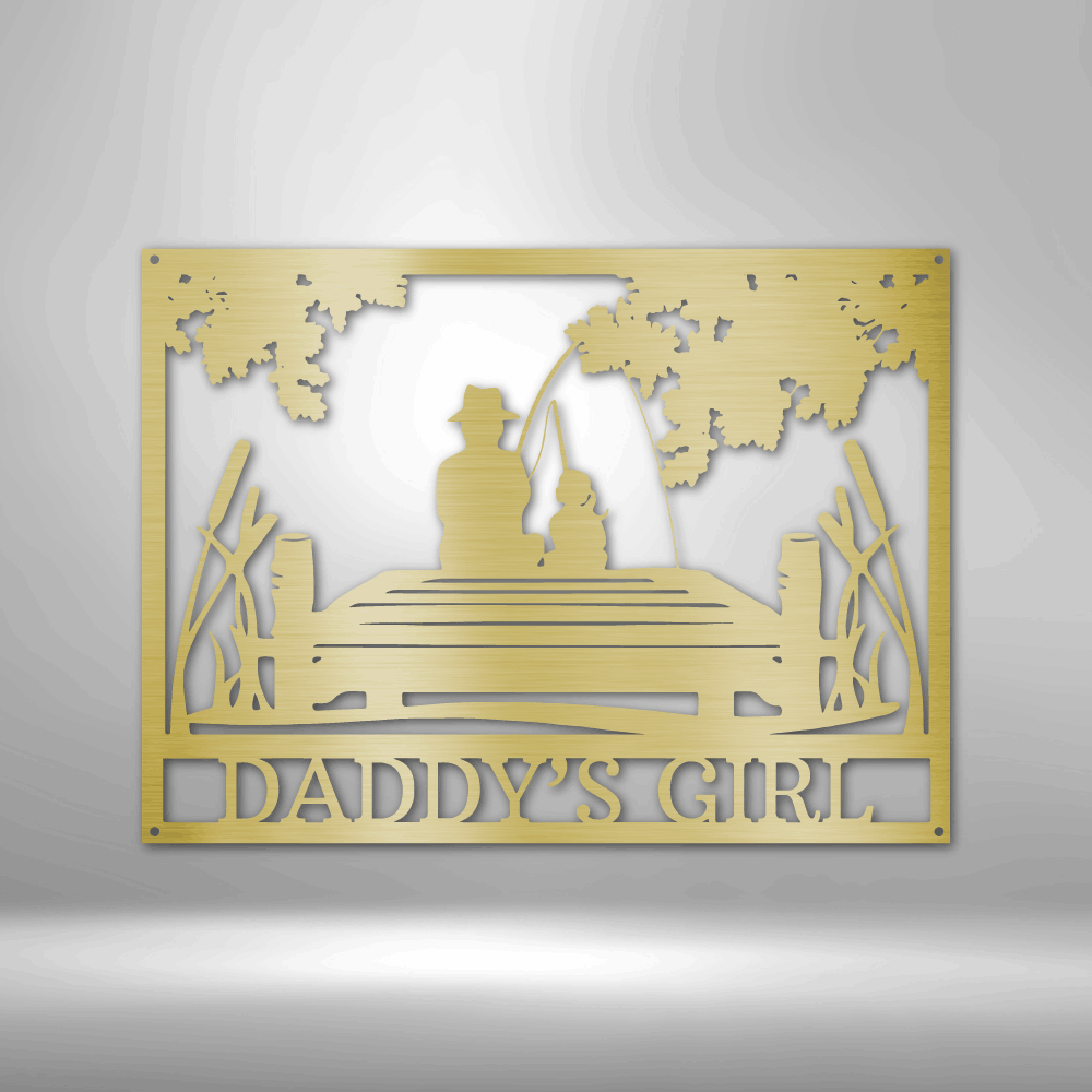 Daddy Daughter Memorial Metal Sign - Personalized Father Memorial Wall Art