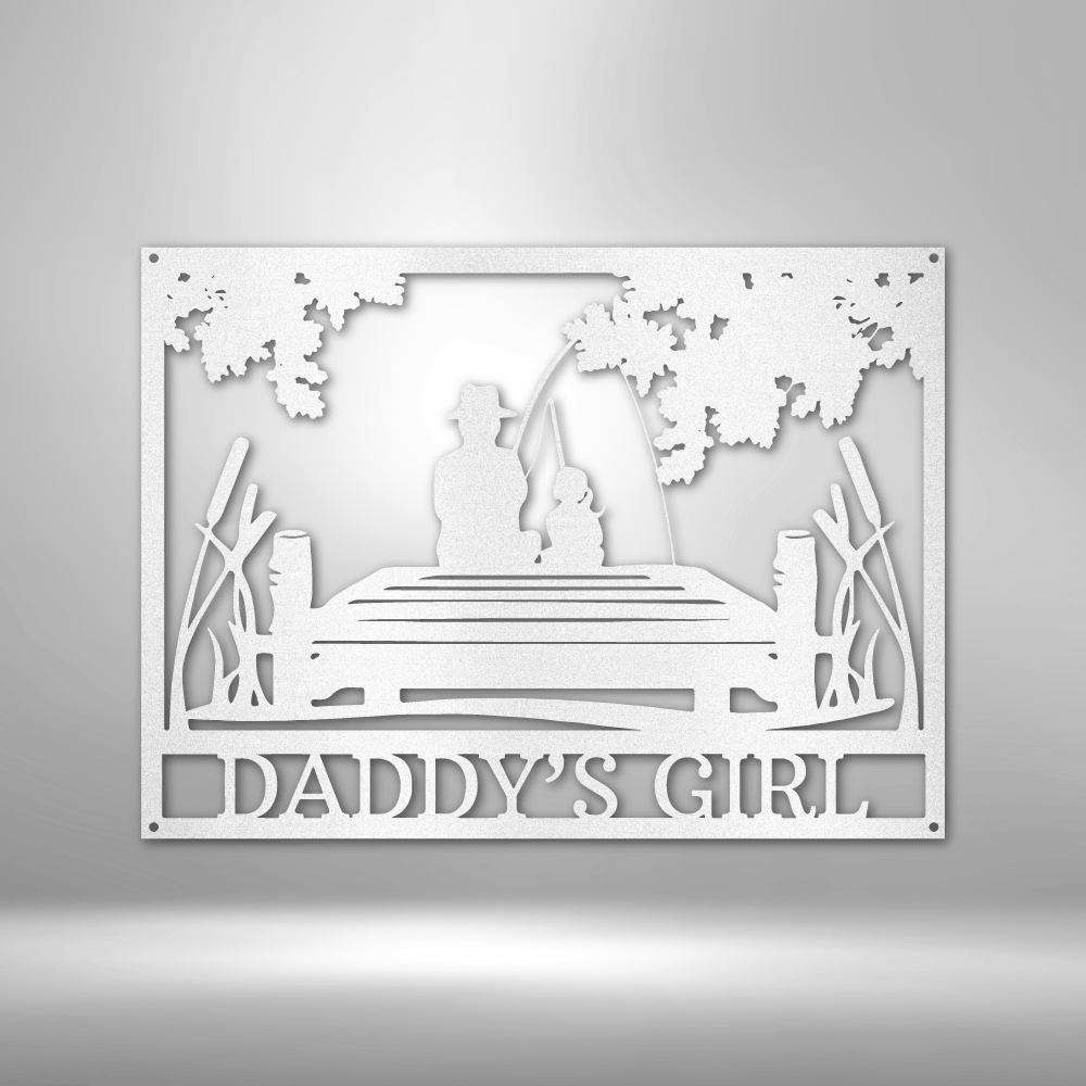 Daddy Daughter Memorial Metal Sign - Personalized Father Memorial Wall Art