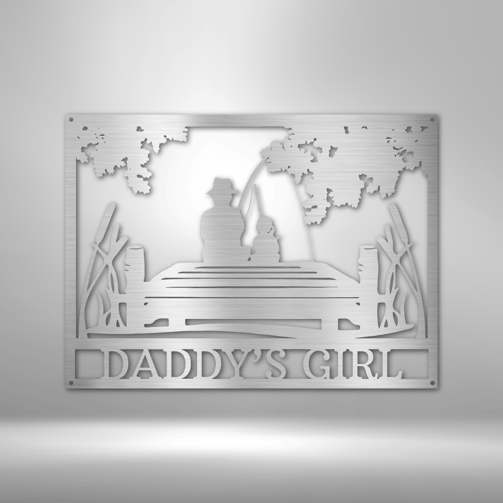 Daddy Daughter Memorial Metal Sign - Personalized Father Memorial Wall Art