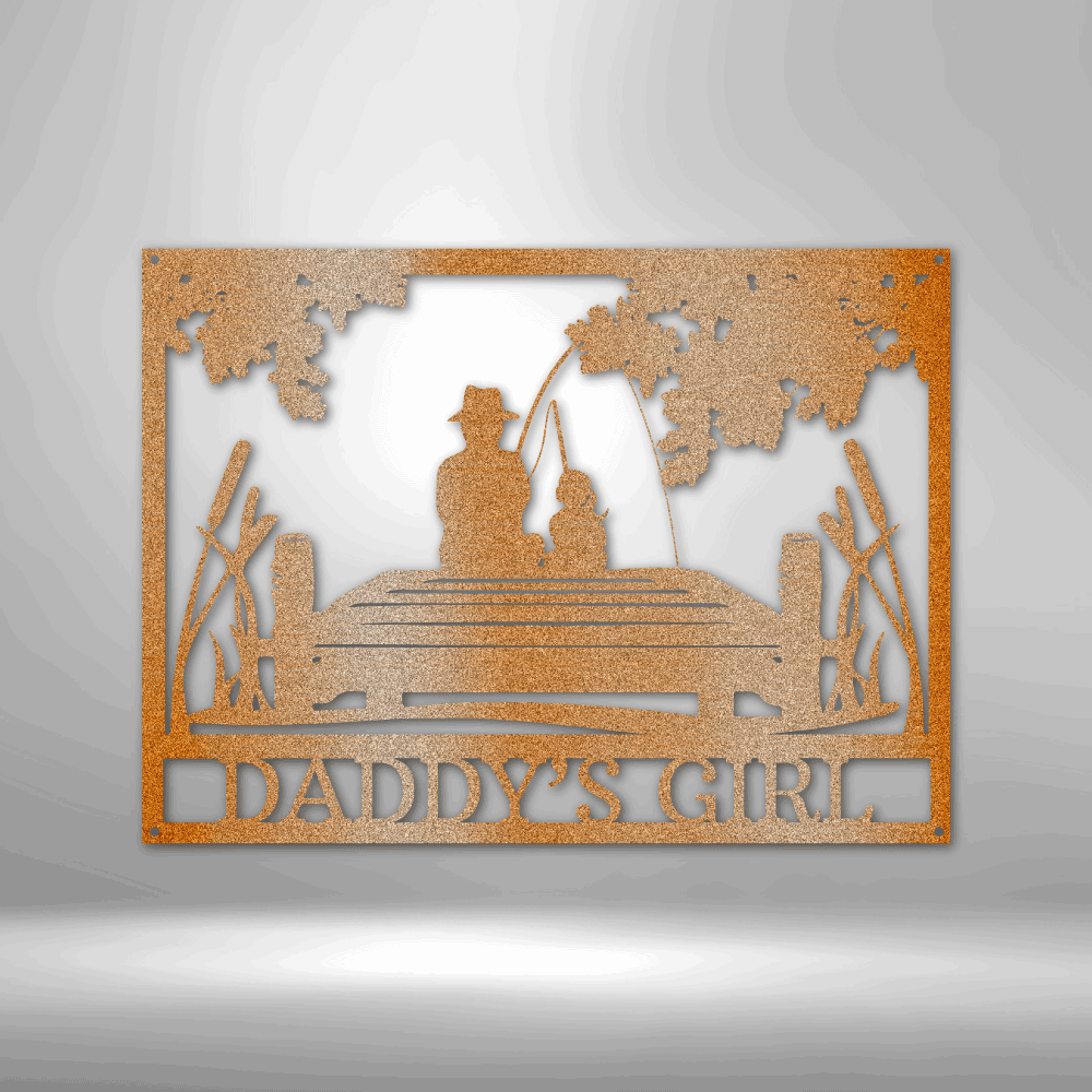 Daddy Daughter Memorial Metal Sign - Personalized Father Memorial Wall Art