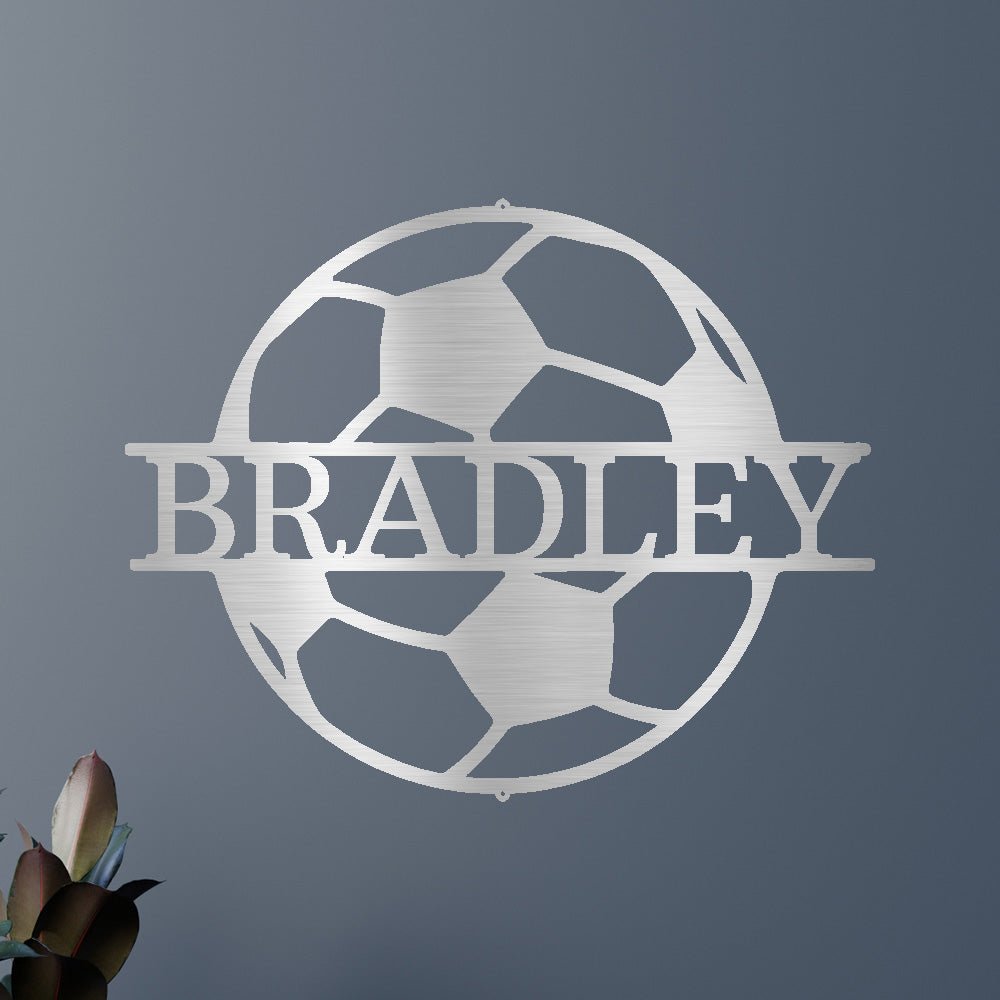 Custom Soccer Metal Sign - Personalized Football Player Wall Art Gift