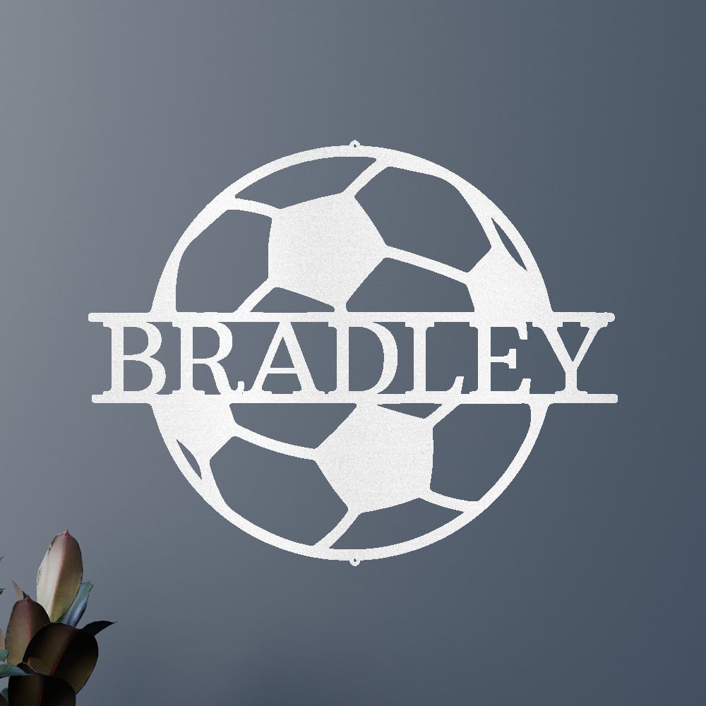 Custom Soccer Metal Sign - Personalized Football Player Wall Art Gift