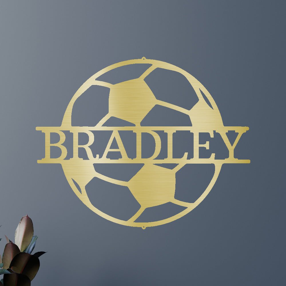 Custom Soccer Metal Sign - Personalized Football Player Wall Art Gift
