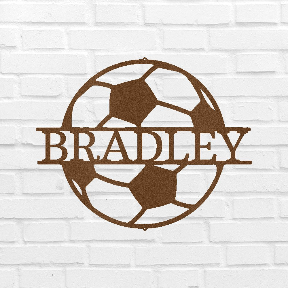 Custom Soccer Metal Sign - Personalized Football Player Wall Art Gift