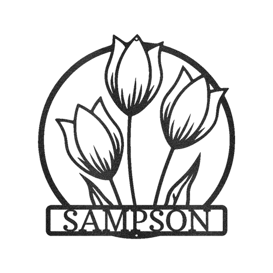 Custom Wild Tulip Metal Sign - Personalized Spring Garden Wall Art