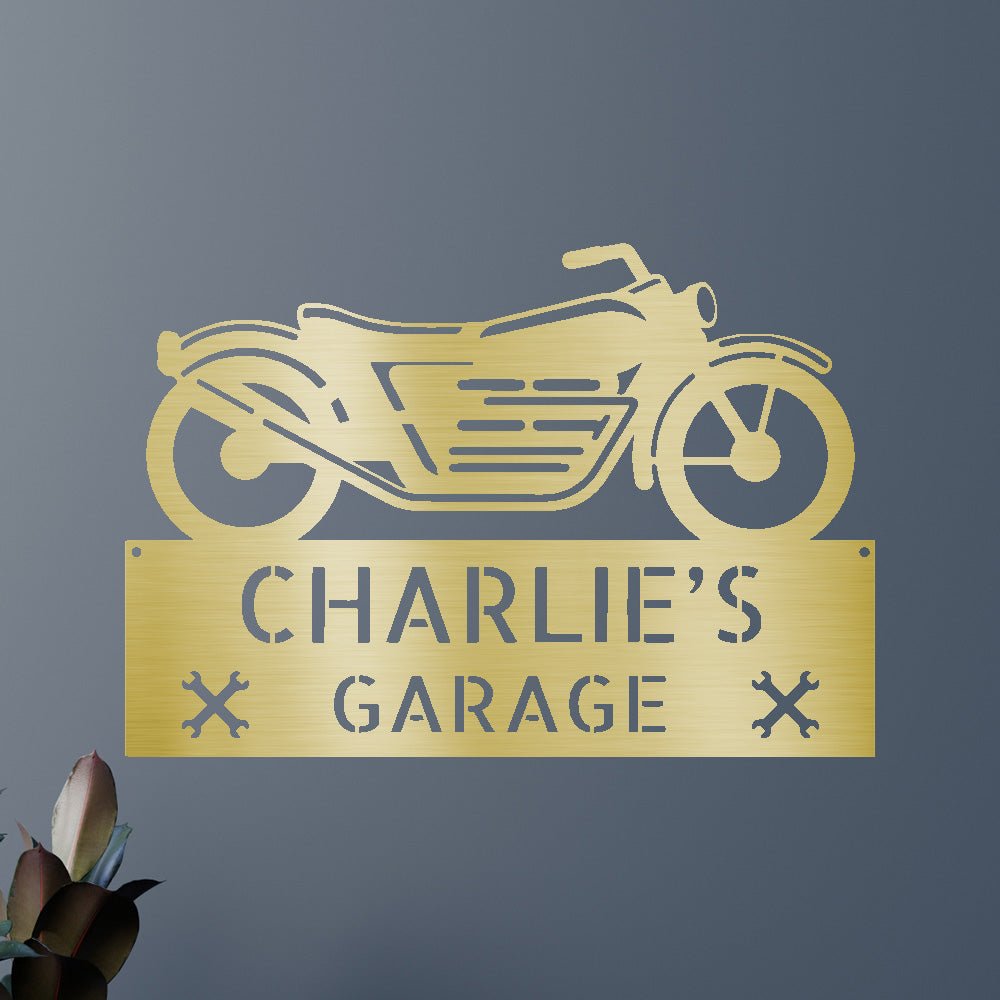 Custom Motorcycle Steel Sign - Personalized Biker Heavy Metal Wall Decor