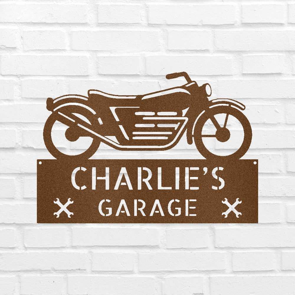 Custom Motorcycle Steel Sign - Personalized Biker Heavy Metal Wall Decor