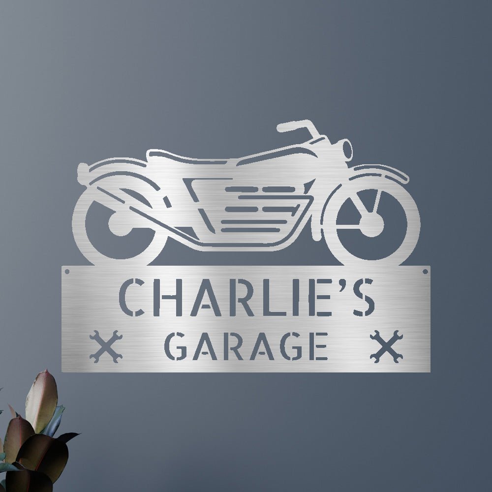 Custom Motorcycle Steel Sign - Personalized Biker Heavy Metal Wall Decor